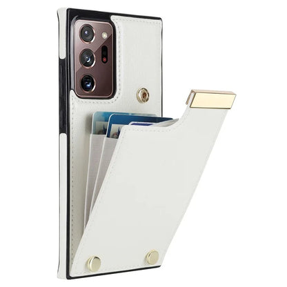 For Samsung Galaxy Note20 Ultra 5G / Note20 Ultra Case Metal Decor Phone Cover with Card Bag