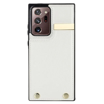 For Samsung Galaxy Note20 Ultra 5G / Note20 Ultra Case Metal Decor Phone Cover with Card Bag