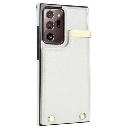 For Samsung Galaxy Note20 Ultra 5G / Note20 Ultra Case Metal Decor Phone Cover with Card Bag