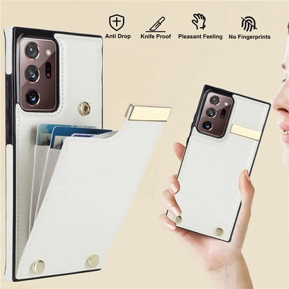 For Samsung Galaxy Note20 Ultra 5G / Note20 Ultra Case Metal Decor Phone Cover with Card Bag