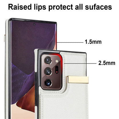 For Samsung Galaxy Note20 Ultra 5G / Note20 Ultra Case Metal Decor Phone Cover with Card Bag