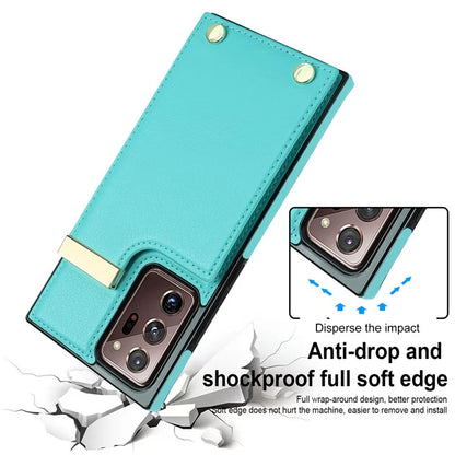 For Samsung Galaxy Note20 Ultra 5G / Note20 Ultra Case Metal Decor Phone Cover with Card Bag