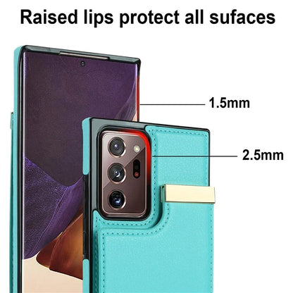For Samsung Galaxy Note20 Ultra 5G / Note20 Ultra Case Metal Decor Phone Cover with Card Bag