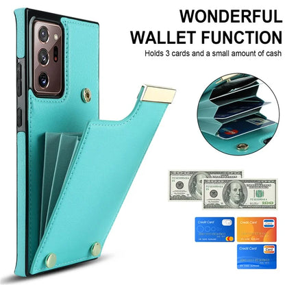 For Samsung Galaxy Note20 Ultra 5G / Note20 Ultra Case Metal Decor Phone Cover with Card Bag