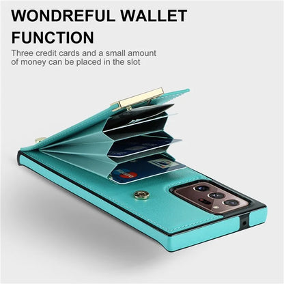 For Samsung Galaxy Note20 Ultra 5G / Note20 Ultra Case Metal Decor Phone Cover with Card Bag