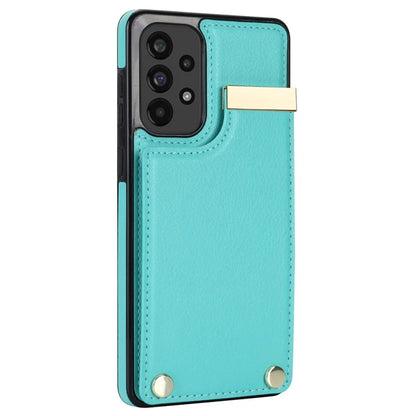 For Samsung Galaxy A73 5G Cover Hardware Decor Card Bag Shockproof TPU+Leather Cell Phone Case
