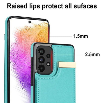 For Samsung Galaxy A73 5G Cover Hardware Decor Card Bag Shockproof TPU+Leather Cell Phone Case