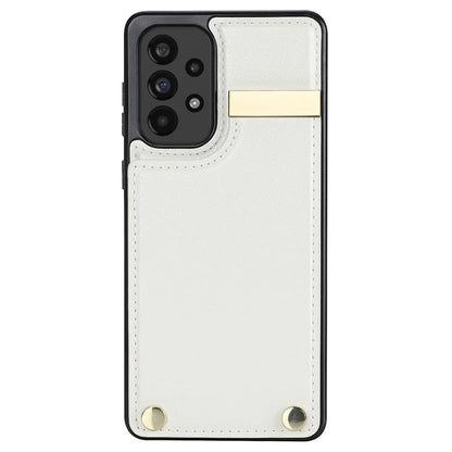 For Samsung Galaxy A73 5G Cover Hardware Decor Card Bag Shockproof TPU+Leather Cell Phone Case
