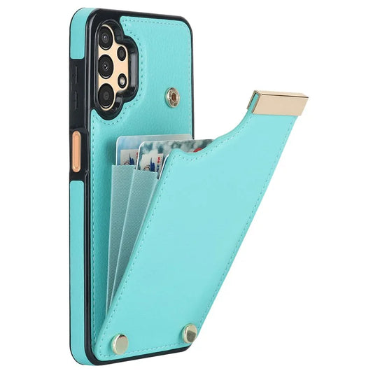 For Samsung Galaxy A13 5G / A13 4G Case TPU+PU Leather Hardware Decor Phone Cover with Card Holder