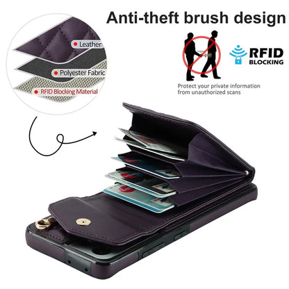 For Samsung Galaxy S21 Ultra 5G Case Card Bag Leather+TPU Crossbody Cover with Ring Kickstand