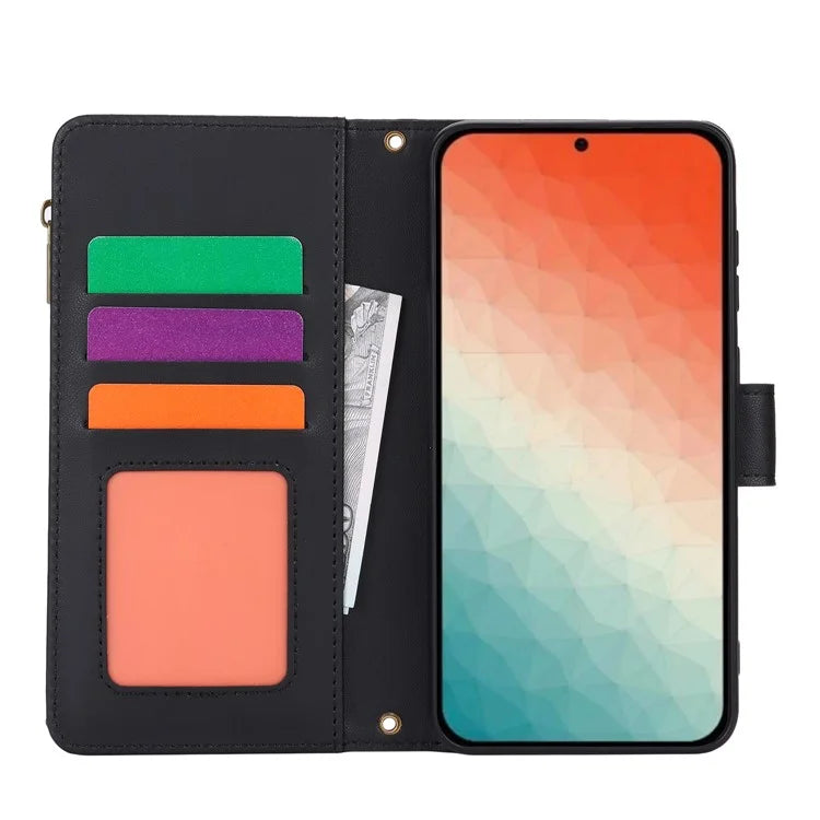 For Samsung Galaxy S24+ Cell Phone Case RFID Blocking Multiple Card Slots Leather Cover