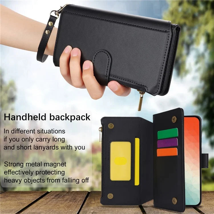 For Samsung Galaxy S24+ Cell Phone Case RFID Blocking Multiple Card Slots Leather Cover
