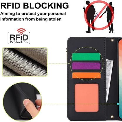 For Samsung Galaxy S24+ Cell Phone Case RFID Blocking Multiple Card Slots Leather Cover