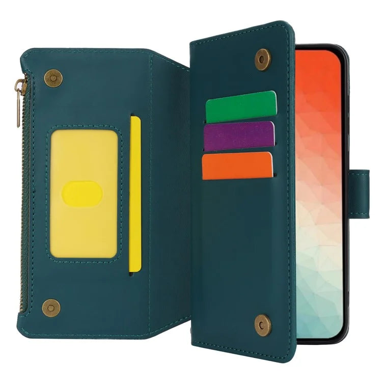 For Samsung Galaxy S24+ Cell Phone Case RFID Blocking Multiple Card Slots Leather Cover