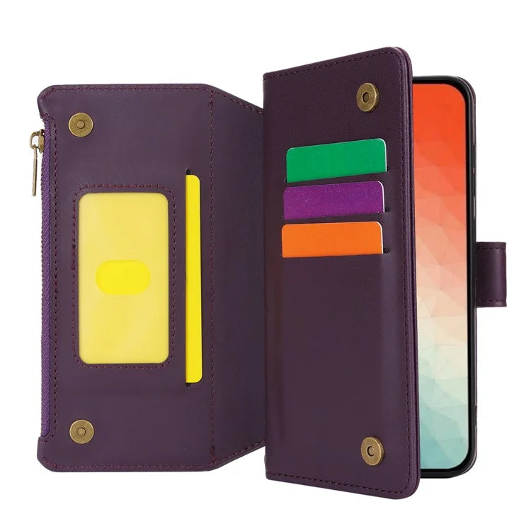 For Samsung Galaxy S24+ Cell Phone Case RFID Blocking Multiple Card Slots Leather Cover