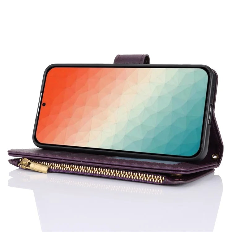 For Samsung Galaxy S24+ Cell Phone Case RFID Blocking Multiple Card Slots Leather Cover