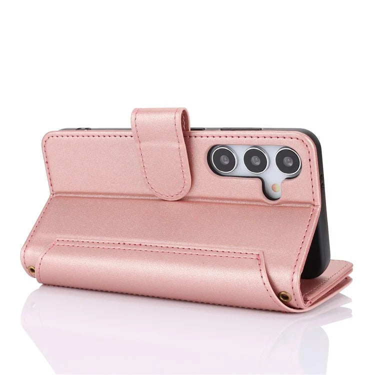 For Samsung Galaxy S24+ Cell Phone Case RFID Blocking Multiple Card Slots Leather Cover
