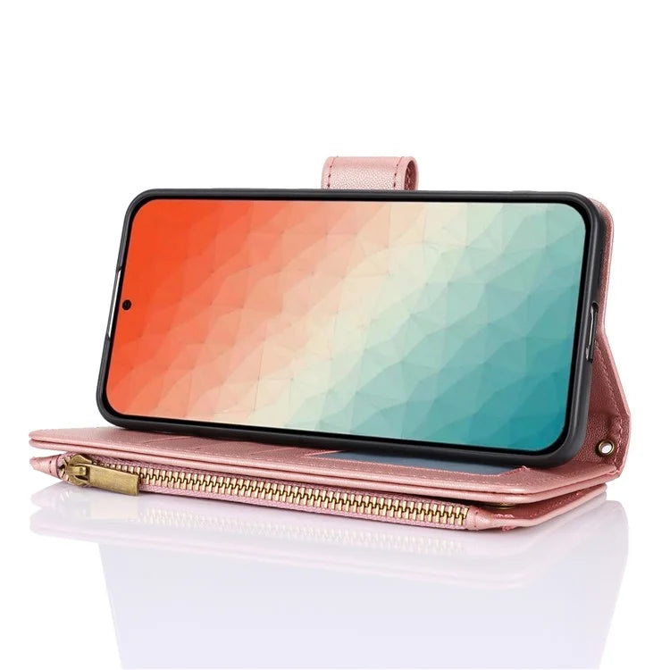 For Samsung Galaxy S24+ Cell Phone Case RFID Blocking Multiple Card Slots Leather Cover