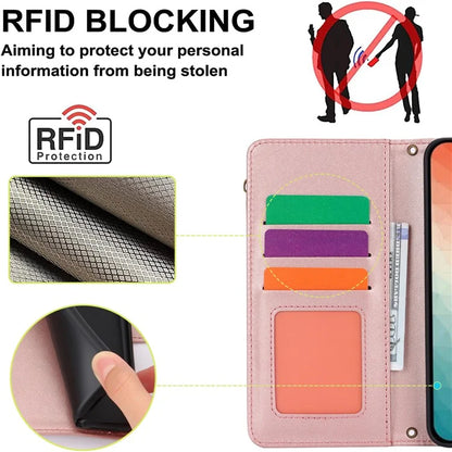 For Samsung Galaxy S24+ Cell Phone Case RFID Blocking Multiple Card Slots Leather Cover