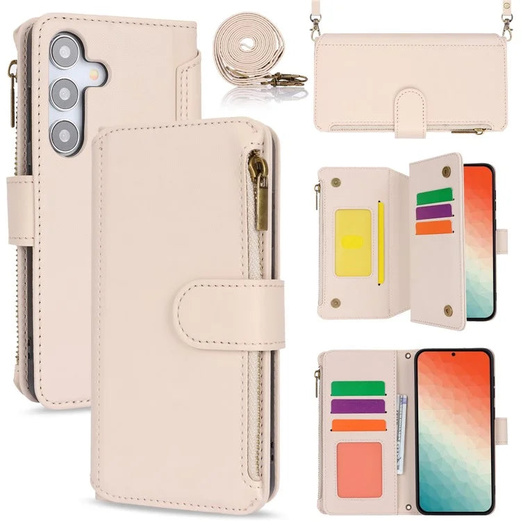 For Samsung Galaxy S24+ Cell Phone Case RFID Blocking Multiple Card Slots Leather Cover