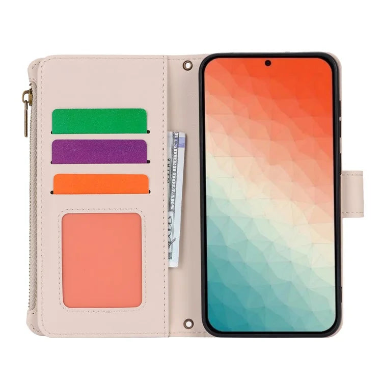 For Samsung Galaxy S24+ Cell Phone Case RFID Blocking Multiple Card Slots Leather Cover