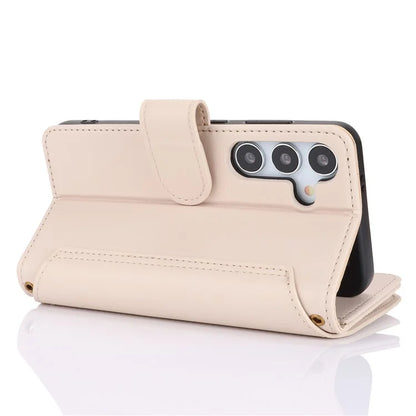 For Samsung Galaxy S24+ Cell Phone Case RFID Blocking Multiple Card Slots Leather Cover