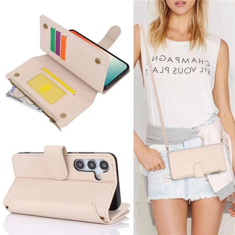 For Samsung Galaxy S24+ Cell Phone Case RFID Blocking Multiple Card Slots Leather Cover