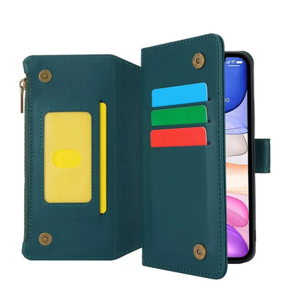 Cell Phone Case for iPhone 11 Card Slots PU Leather Cover with Zipper Pocket