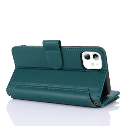 Cell Phone Case for iPhone 11 Card Slots PU Leather Cover with Zipper Pocket