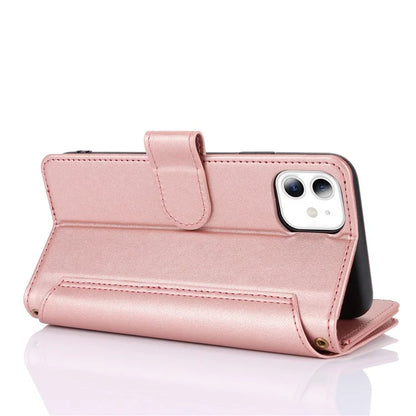 Cell Phone Case for iPhone 11 Card Slots PU Leather Cover with Zipper Pocket