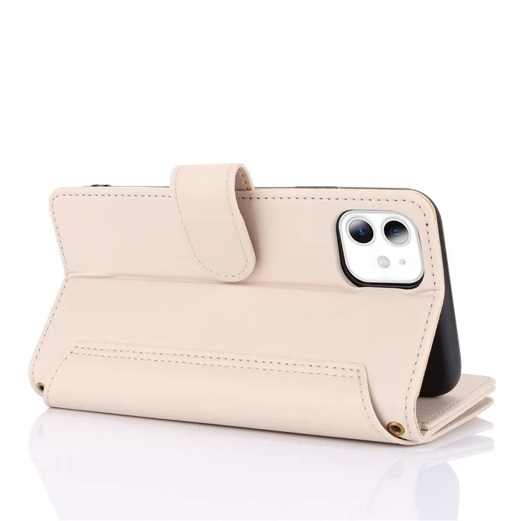 Cell Phone Case for iPhone 11 Card Slots PU Leather Cover with Zipper Pocket