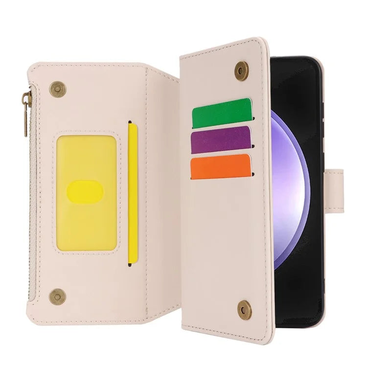 Cell Phone Case for Samsung Galaxy S23 FE RFID Blocking Wallet PU Leather Cover