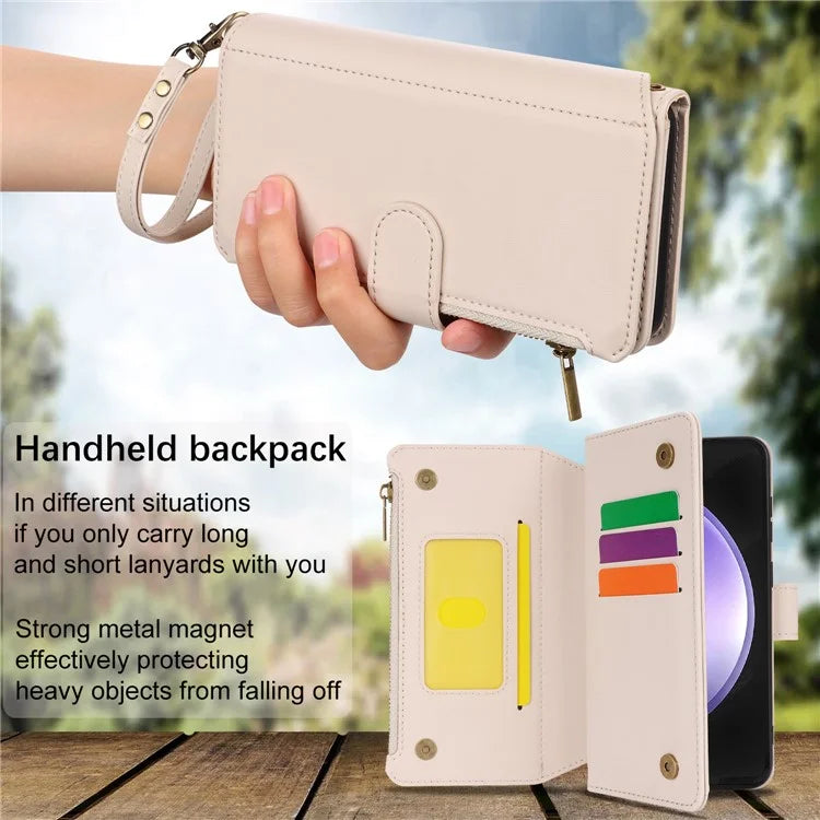 Cell Phone Case for Samsung Galaxy S23 FE RFID Blocking Wallet PU Leather Cover