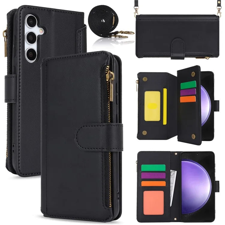 Cell Phone Case for Samsung Galaxy S23 FE RFID Blocking Wallet PU Leather Cover