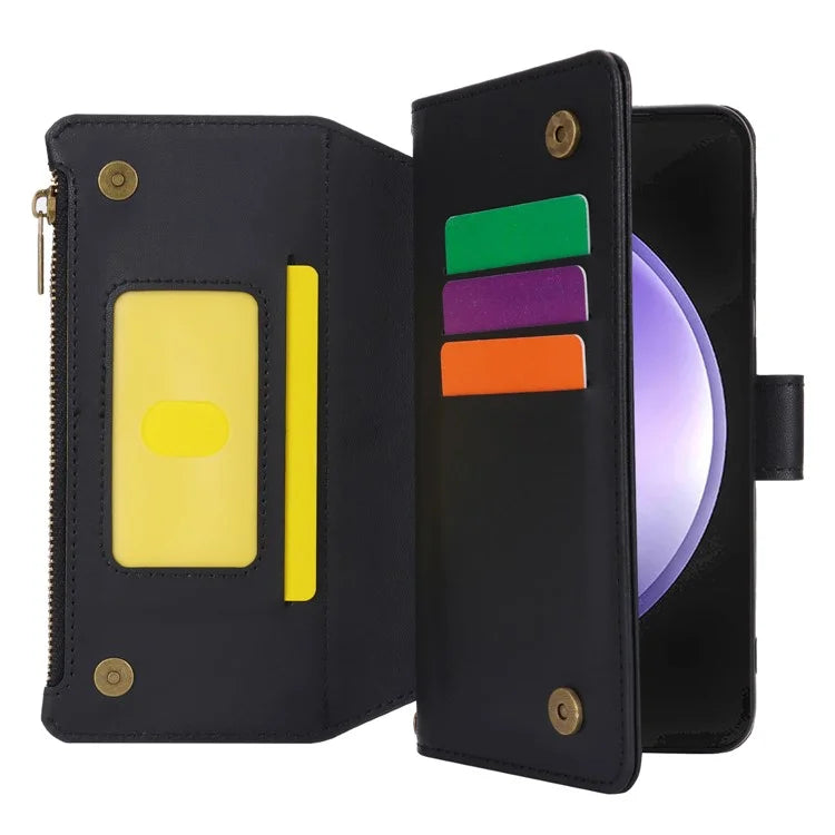 Cell Phone Case for Samsung Galaxy S23 FE RFID Blocking Wallet PU Leather Cover