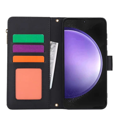 Cell Phone Case for Samsung Galaxy S23 FE RFID Blocking Wallet PU Leather Cover