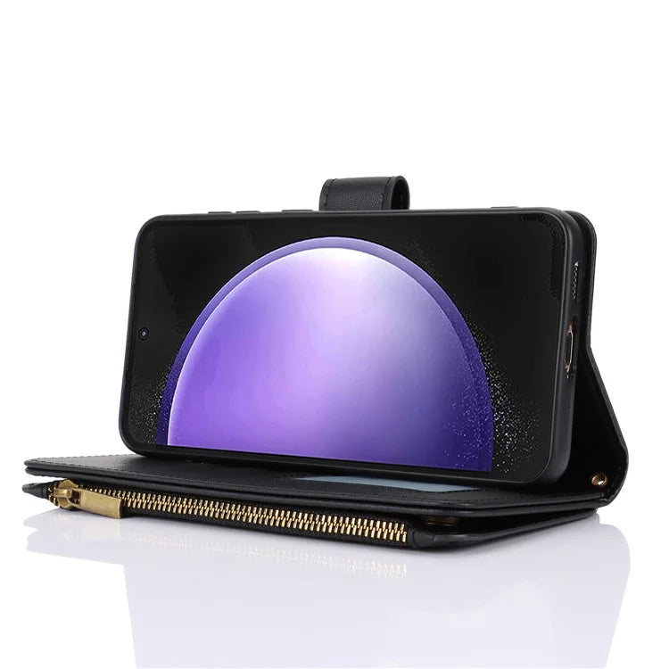 Cell Phone Case for Samsung Galaxy S23 FE RFID Blocking Wallet PU Leather Cover
