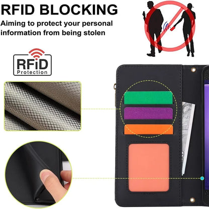 Cell Phone Case for Samsung Galaxy S23 FE RFID Blocking Wallet PU Leather Cover