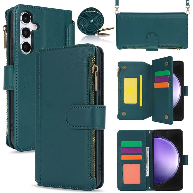 Cell Phone Case for Samsung Galaxy S23 FE RFID Blocking Wallet PU Leather Cover