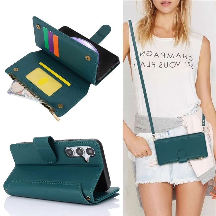 Cell Phone Case for Samsung Galaxy S23 FE RFID Blocking Wallet PU Leather Cover