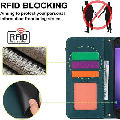 Cell Phone Case for Samsung Galaxy S23 FE RFID Blocking Wallet PU Leather Cover