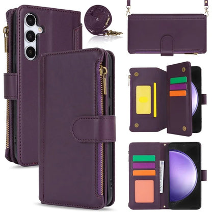 Cell Phone Case for Samsung Galaxy S23 FE RFID Blocking Wallet PU Leather Cover
