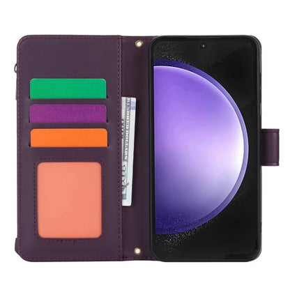 Cell Phone Case for Samsung Galaxy S23 FE RFID Blocking Wallet PU Leather Cover