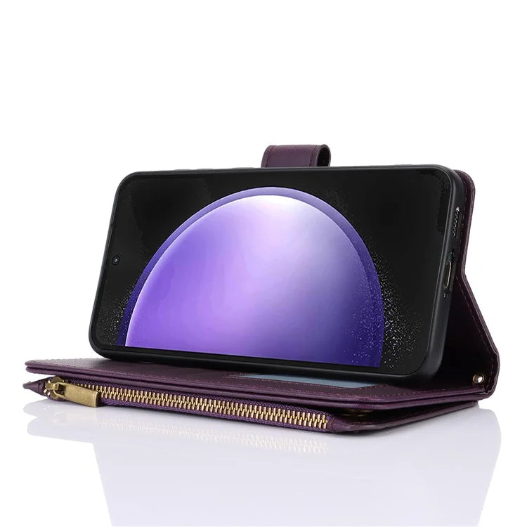 Cell Phone Case for Samsung Galaxy S23 FE RFID Blocking Wallet PU Leather Cover