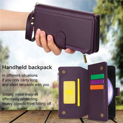Cell Phone Case for Samsung Galaxy S23 FE RFID Blocking Wallet PU Leather Cover