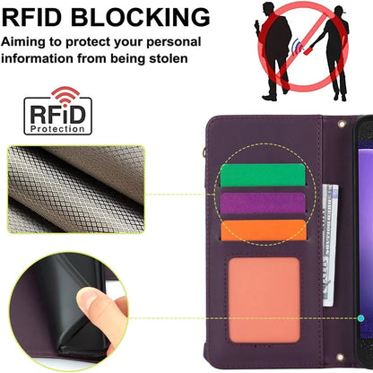 Cell Phone Case for Samsung Galaxy S23 FE RFID Blocking Wallet PU Leather Cover