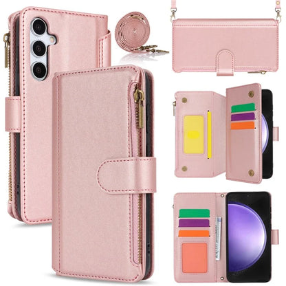 Cell Phone Case for Samsung Galaxy S23 FE RFID Blocking Wallet PU Leather Cover