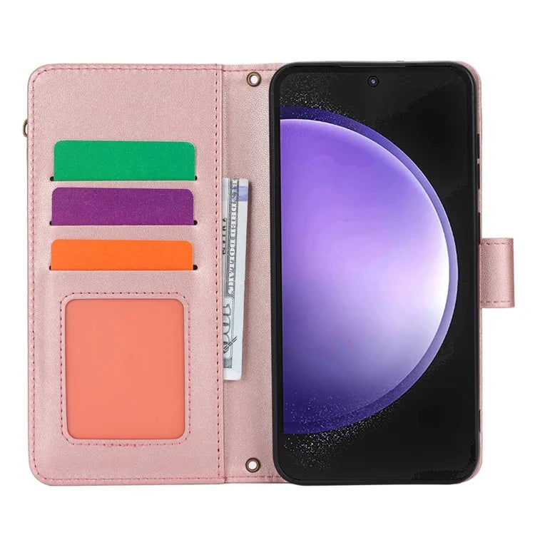 Cell Phone Case for Samsung Galaxy S23 FE RFID Blocking Wallet PU Leather Cover