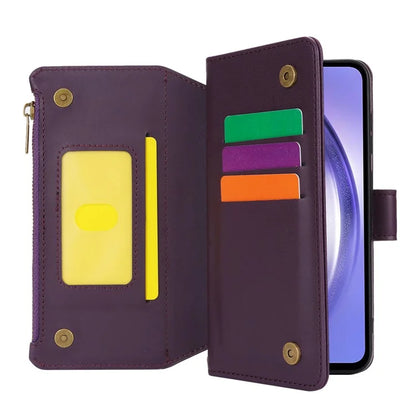 Cell Phone Case for Samsung Galaxy A54 5G RFID Blocking Leather Cover with 2 Straps
