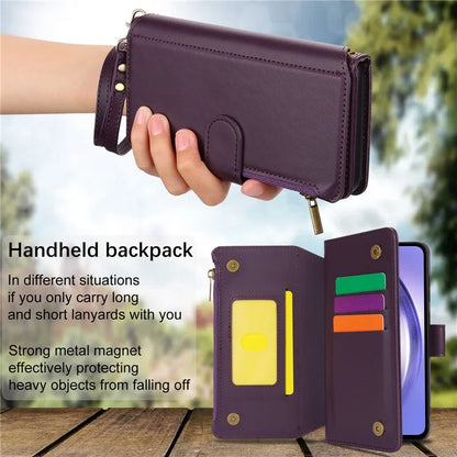 Cell Phone Case for Samsung Galaxy A54 5G RFID Blocking Leather Cover with 2 Straps